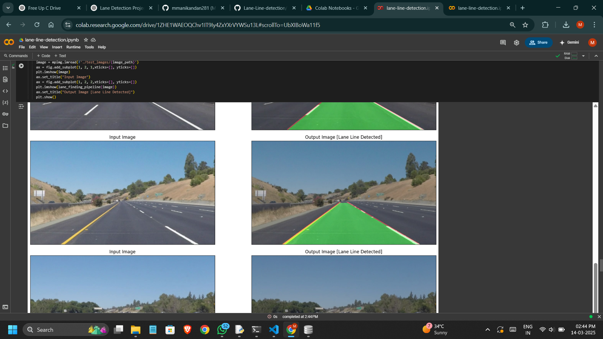 Lane Detection using OpenCV